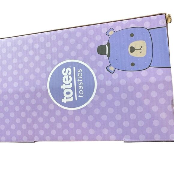 Totes Toasties Kids' Teddy Bear  Purple Fleece Slippers MD Size 13-1 - Picture 4 of 14